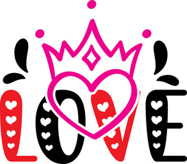 Love Design I  Heart Design I Love Vector I  Love queen I  Love Crown 