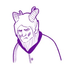 humanoid werewolf with long hair and beard