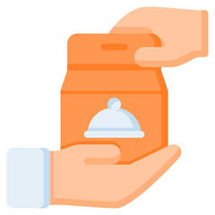 Delivered icon isolated useful for delivery, food, service, courier, online and restaurant design element