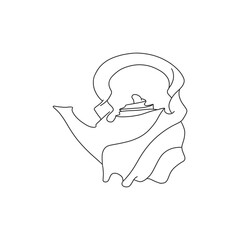 unusual curved teapot for tea leaves in line style