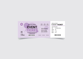 Event Ticket Template with Vector File