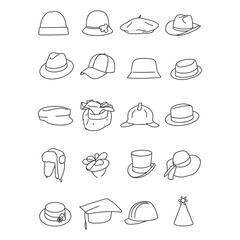 set with different headwear for men and women