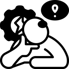 Concentration of attention icon isolated useful for human, cognitive, psychology, mind, thinking, development and cognition design element