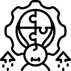 Cognitive development icon isolated useful for human, cognitive, psychology, mind, thinking, development and cognition design element