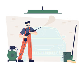 Car wash vector illustration