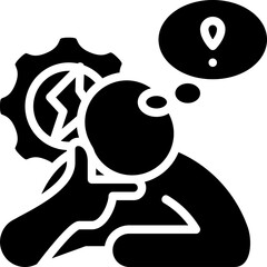 Concentration of attention icon isolated useful for human, cognitive, psychology, mind, thinking, development and cognition design element