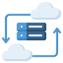 Cloud database icon isolated useful for computer, network, technology, internet, server, cloud, database and computing design element