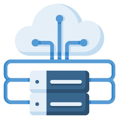 Cloud storage icon isolated useful for computer, network, technology, internet, server, cloud, database and computing design element