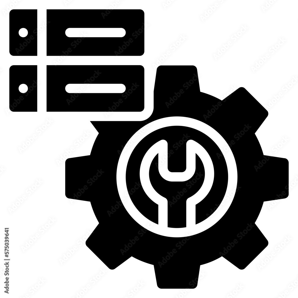 Poster maintenance icon isolated useful for computer, network, technology, internet, server, cloud, databas