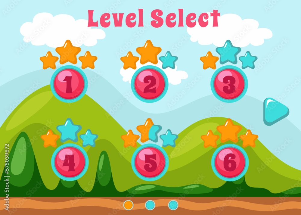 Aufkleber complete set of level button game pop-up, icon, window and elements for creating medieval rpg video 
