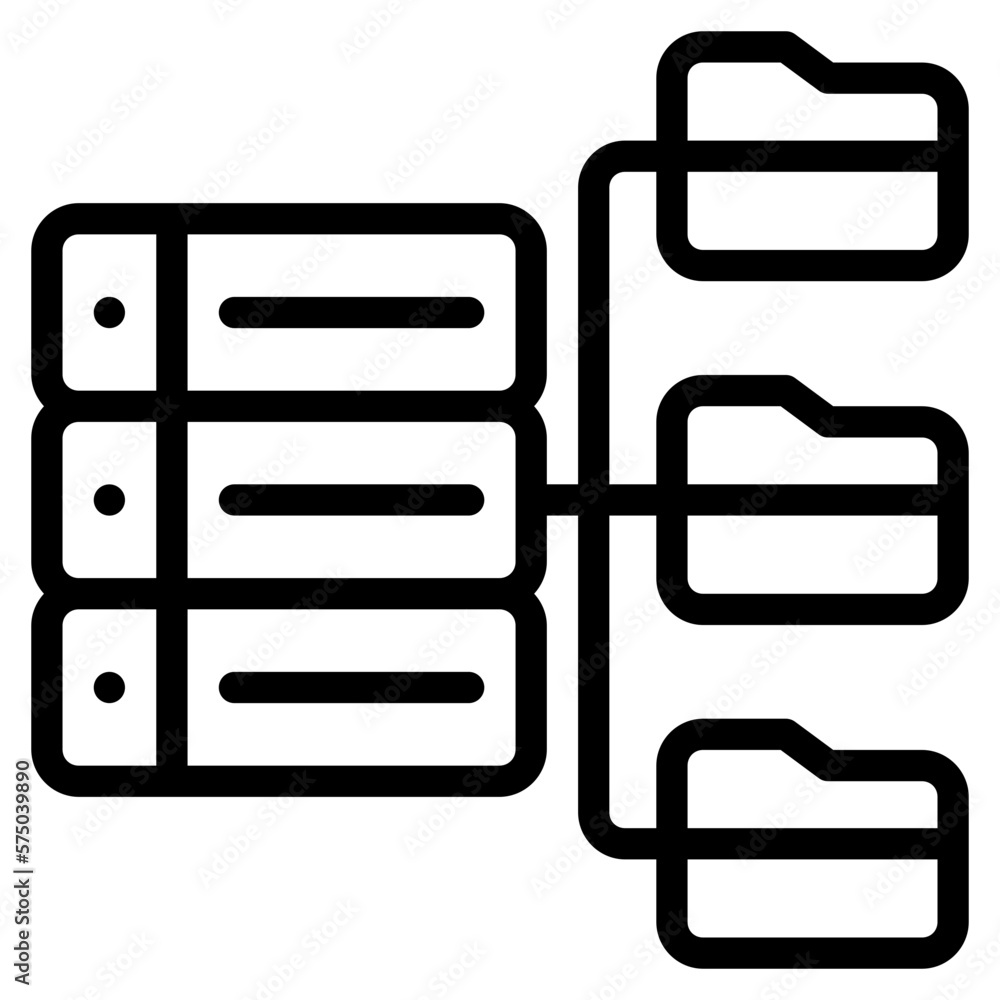 Poster database icon isolated useful for computer, network, technology, internet, server, cloud, database a