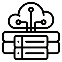 Cloud storage icon isolated useful for computer, network, technology, internet, server, cloud, database and computing design element