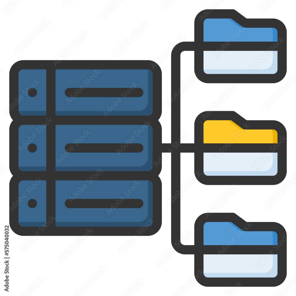 Poster database icon isolated useful for computer, network, technology, internet, server, cloud, database a