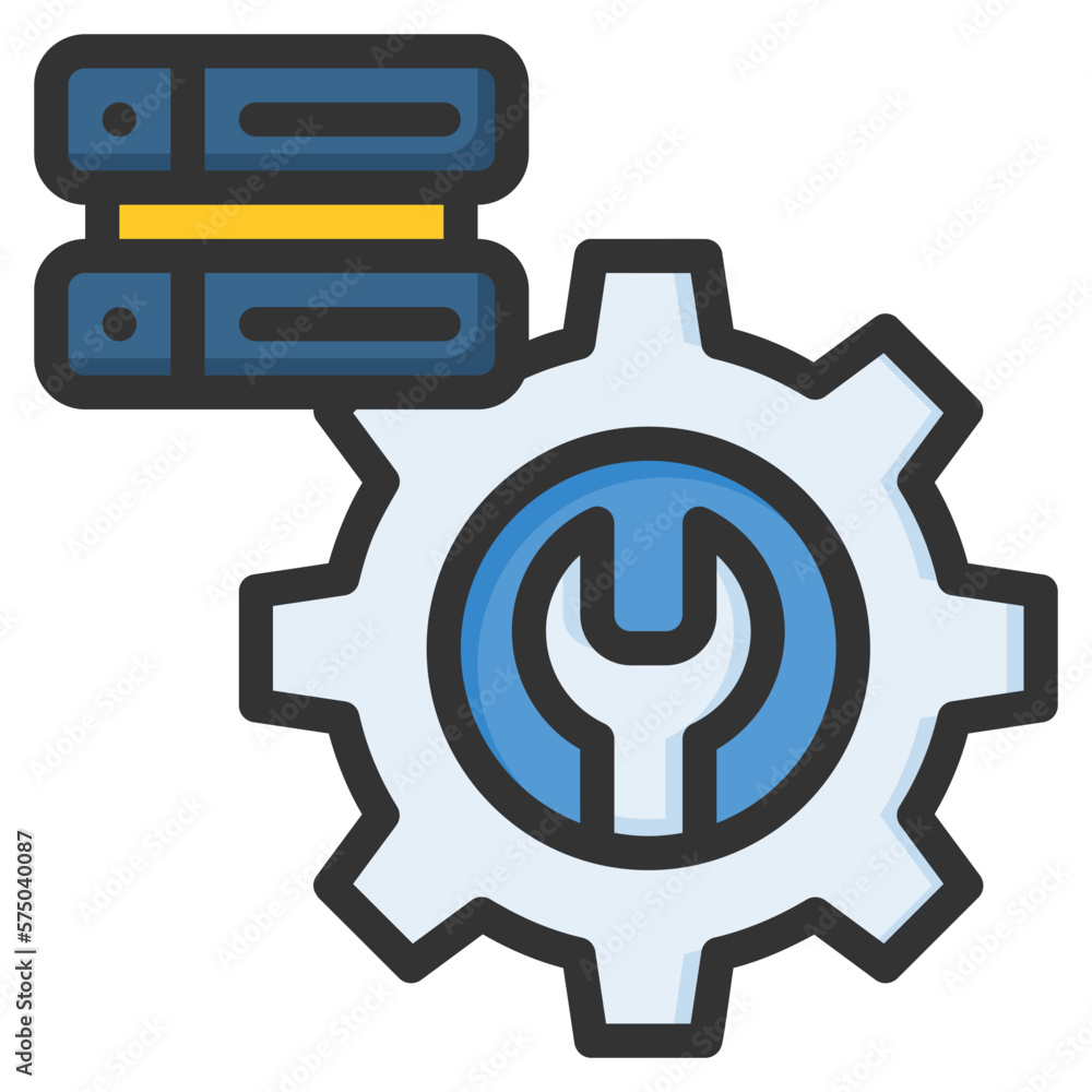 Poster maintenance icon isolated useful for computer, network, technology, internet, server, cloud, databas