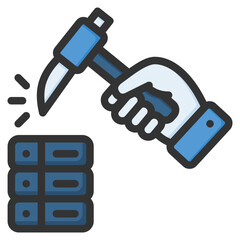 Data mining icon isolated useful for computer, network, technology, internet, server, cloud, database and computing design element