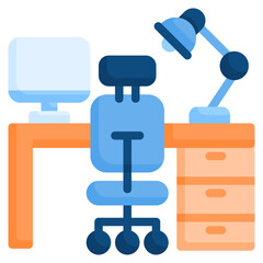 Workspace icon isolated useful for business, company, corporate, home, work, office, business, freelance, job, workplace, quarantine, finance and all project design element