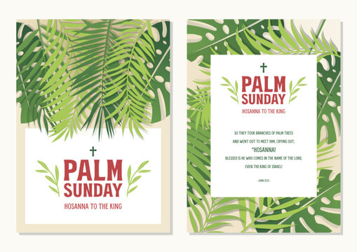 Palm Sunday holiday card vector illustration