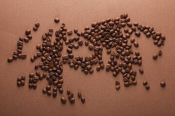 Abstract background from triangles and coffee beans