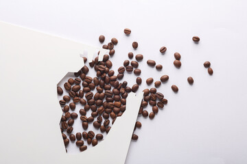 Heart shaped hole with coffee beans