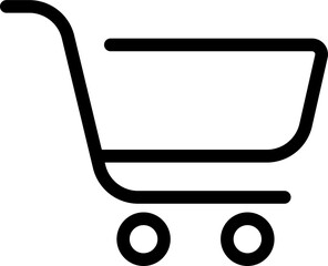 Shopping cart in png. Trolley symbol on transparent background. Cart icon in png. Outline shopping cart on transparent background. Linear trolley symbol.
