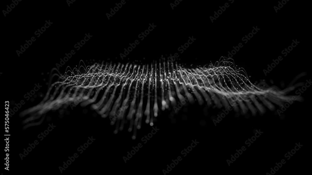 Poster abstract mesh waving fx background loop/ 4k animation of an abstract fractal background with mesh su