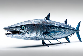 barracuda fish isolated on white, generative ai