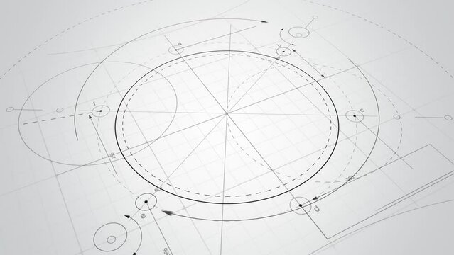 Architect intro circle blueprint for background