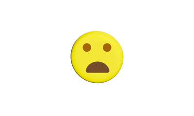 Realistic 3d yellow emoji with expression