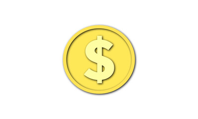 3d gold dollar icon