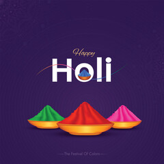 Happy holi the festival of colors social media post