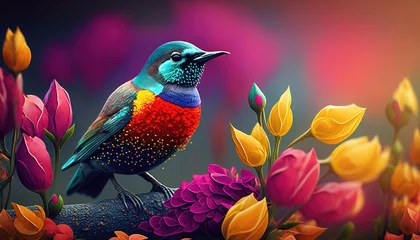 Rollo beautiful colorful spring landscape background, generative ai © Gbor