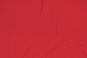 Red poster with folds. Abstract background.