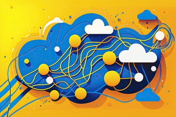 ai generated iillustration of cloud technology computing concept