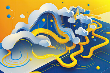 ai generated iillustration of cloud technology computing concept
