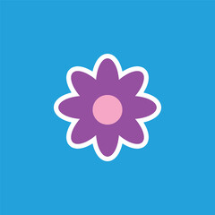 modern playful Y2K flower. Hippie trendy flower card