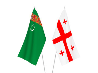 Georgia and Turkmenistan flags