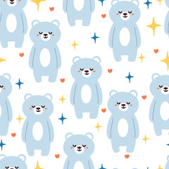 seamless pattern cute happy bear. cute animal wallpaper for textile, gift wrap paper