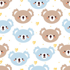 seamless pattern cartoon koala. cute animal wallpaper for textile, gift wrap paper