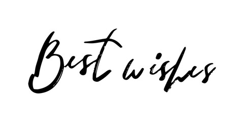 Best wishes. Cute print with handwritten text. Congratulation phrase. Holiday lettering design for greeting cards.