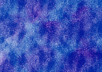 キラキラした星のような水彩風の青と紫の背景素材