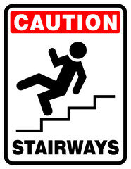 Caution stairways safety sign