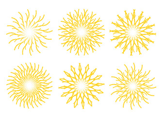 Yellow color mandala set. Vector illustration. EPS 10