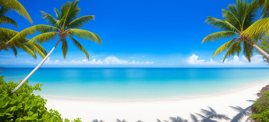 Fototapeta na wymiar Beach with palm trees