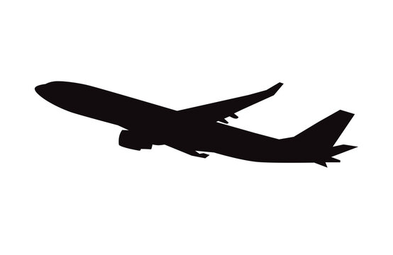Plane silhouette isolated transparency background.