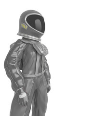 Fototapeta premium astronaut girl is standing up on close up view