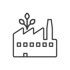 Obraz premium Green factory icon - green industry icon