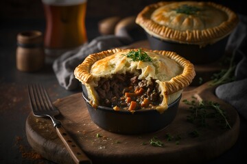 Beef Potpies With Cheddar-Stout Crust