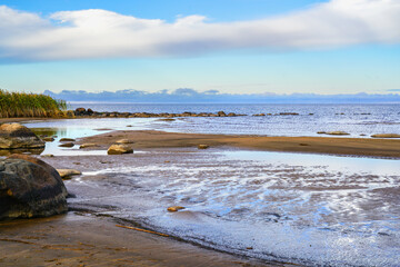 Lake Ladoga in Russia in autumn.