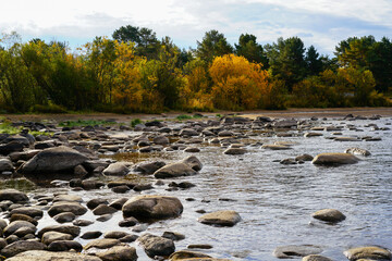 Lake Ladoga in Russia in autumn.