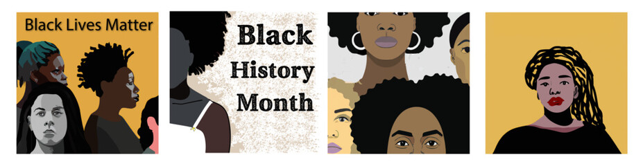 Black Women rights or black lives matter day poster vector